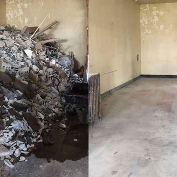 1 Hauling away Before after