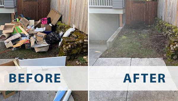 2 Hauling away Before after